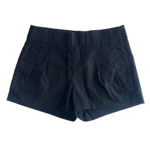 J.Crew Pleated Structured Cotton Side Zip Shorts in Black - Size 0